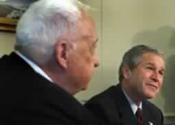 Bush Paints a Rosy Picture of Sharon as Occupation Troops Kill a Palestinian Policeman & Arrest 27 Other Palestinians in Ramallah